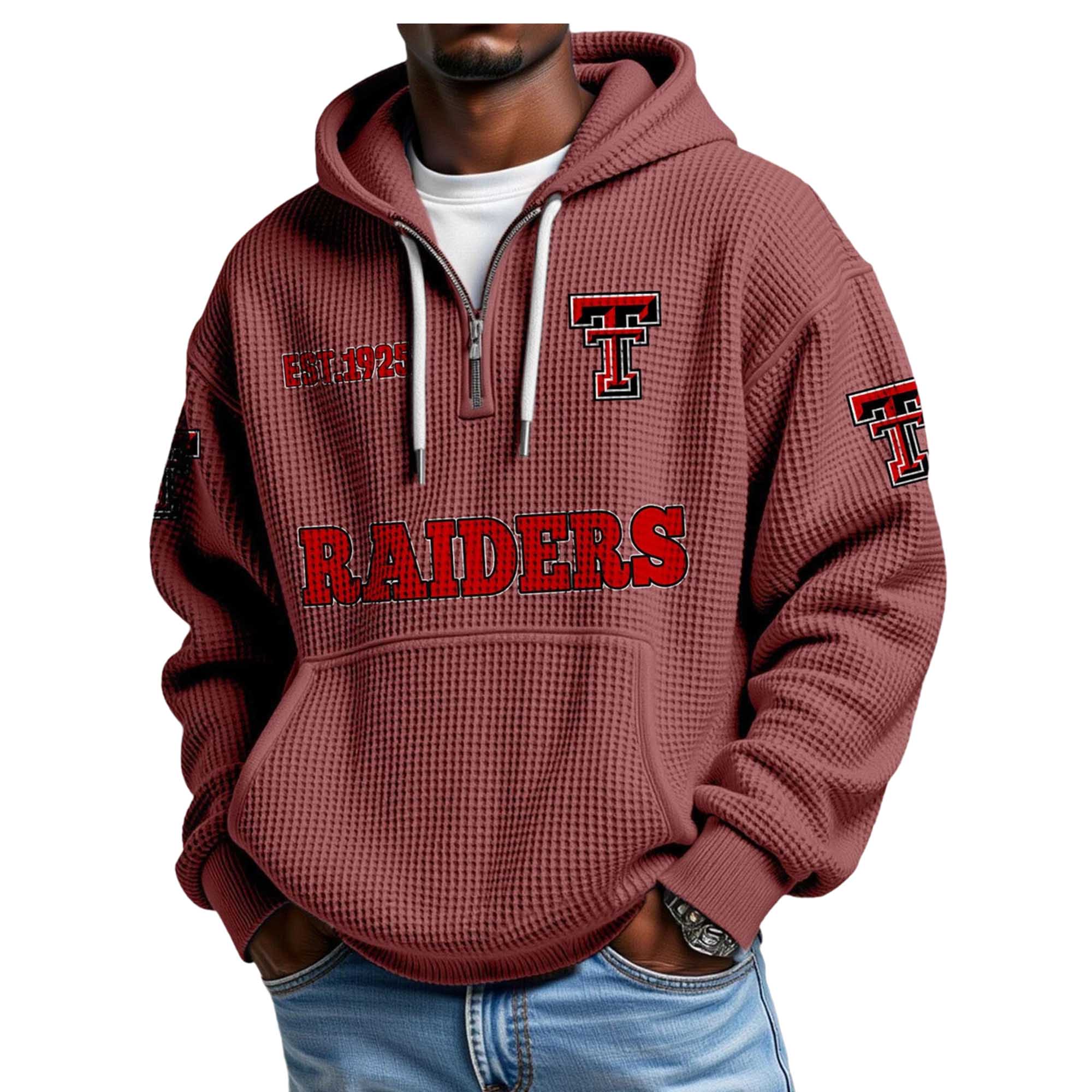 Raiders EST 1925 Quarter Zip Waffle Hoodie 3 Raiders EST 1925 Quarter Zip Waffle Hoodie (5)