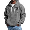 Raiders Personalized Quarter Zip Waffle Hoodie 3