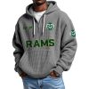 Rams EST 1893 Quarter Zip Waffle Hoodie 7 Rams EST 1893 Quarter Zip Waffle Hoodie 3