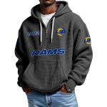 Rams EST 1937 Quarter Zip Waffle Hoodie