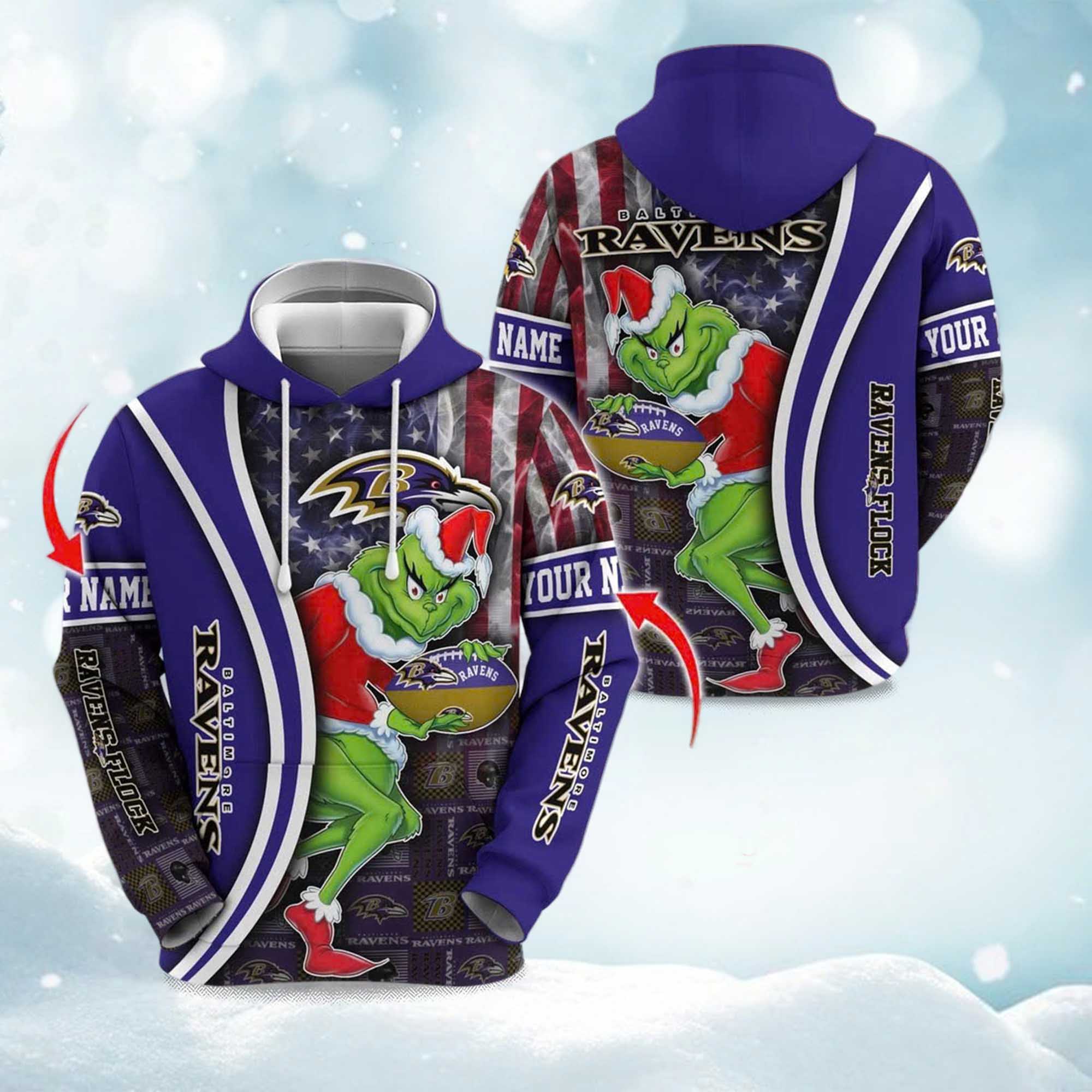 Ravens The Grnch Christmas Football Hoodie Ravens The Grnch Christmas Football Hoodie