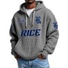 Rice EST 1912 Quarter Zip Waffle Hoodie 7 Rice EST 1912 Quarter Zip Waffle Hoodie 3