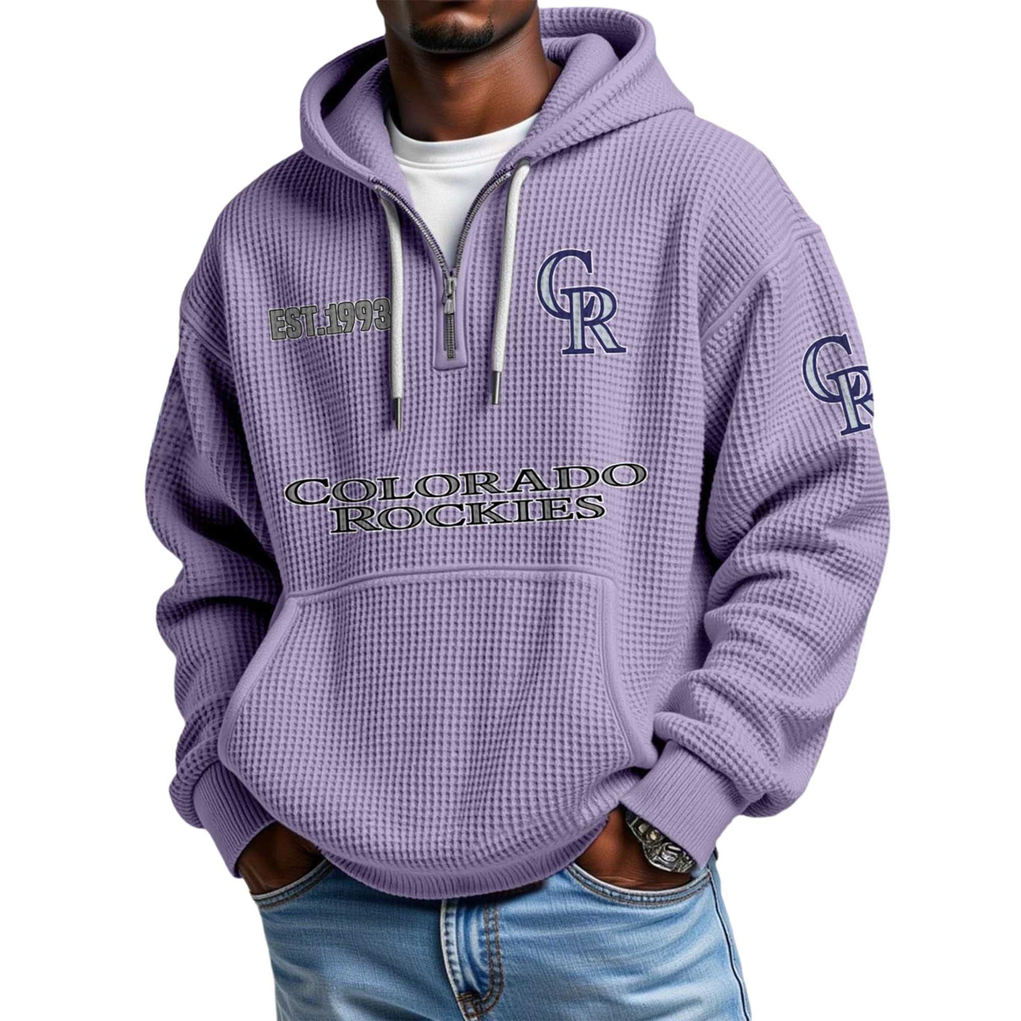 Rockies EST 1993 Waffle Quarter Zip Hoodie 3 Rockies EST 1993 Waffle Quarter Zip Hoodie (5)