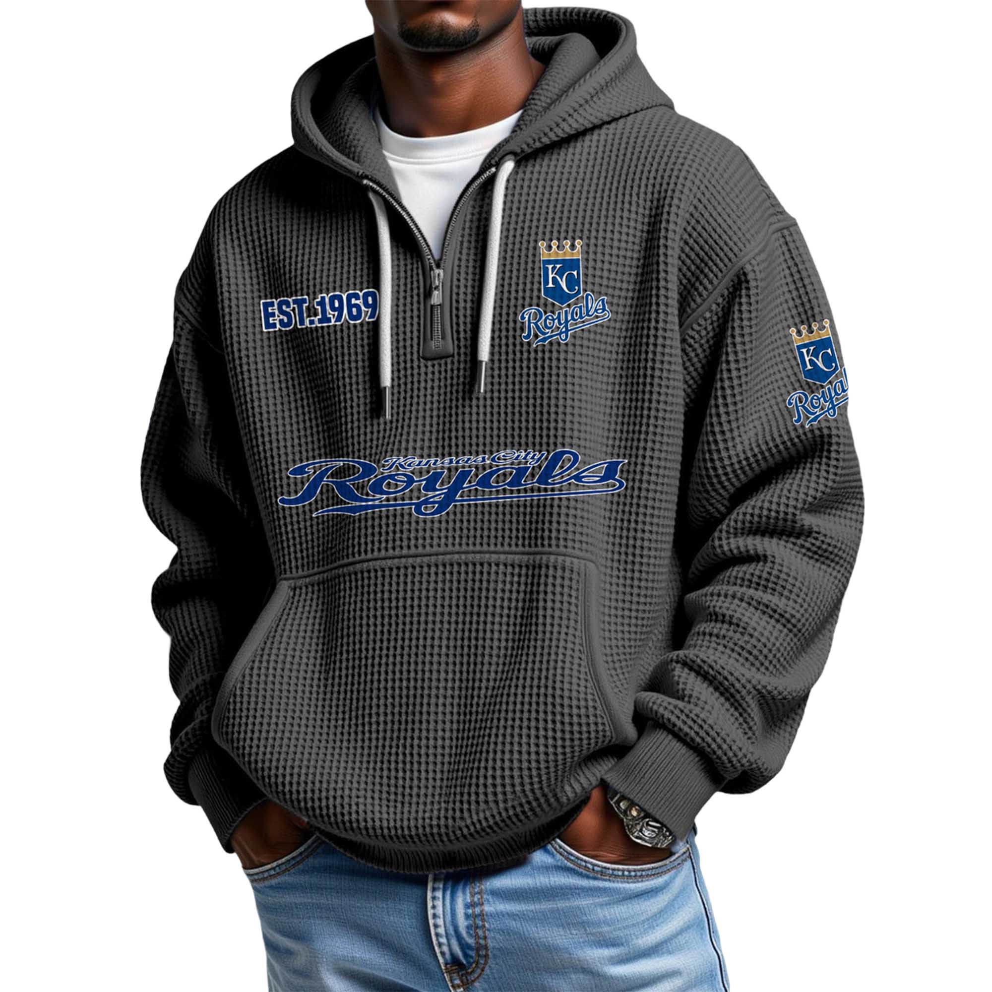 Royals EST 1969 Waffle Quarter Zip Hoodie Royals EST 1969 Waffle Quarter Zip Hoodie
