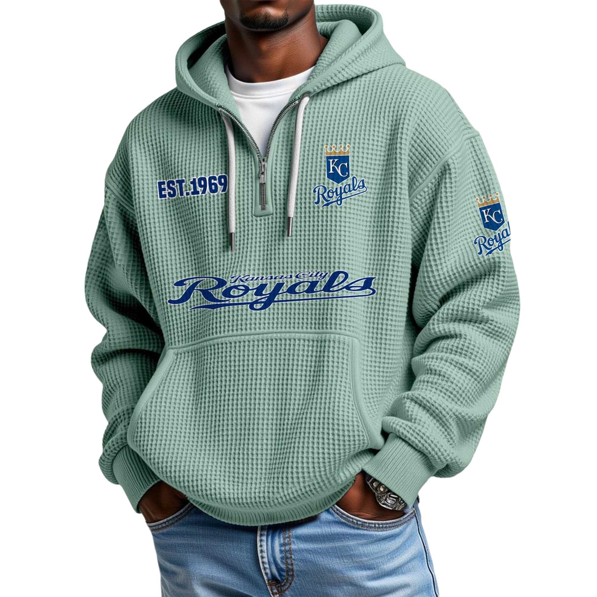 Royals EST 1969 Waffle Quarter Zip Hoodie 4 Royals EST 1969 Waffle Quarter Zip Hoodie 4