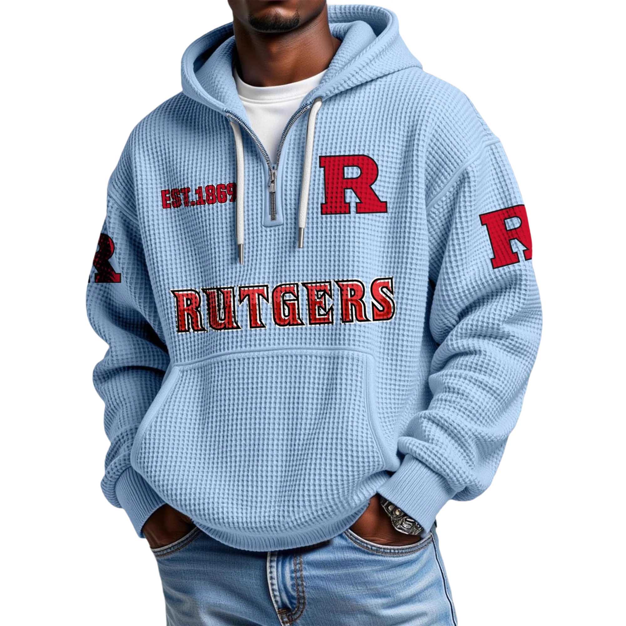 Rutgers EST 1869 Quarter Zip Waffle Hoodie 2 Rutgers EST 1869 Quarter Zip Waffle Hoodie 2