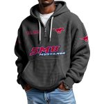 SMU Mustangs EST 1915 Quarter Zip Waffle Hoodie