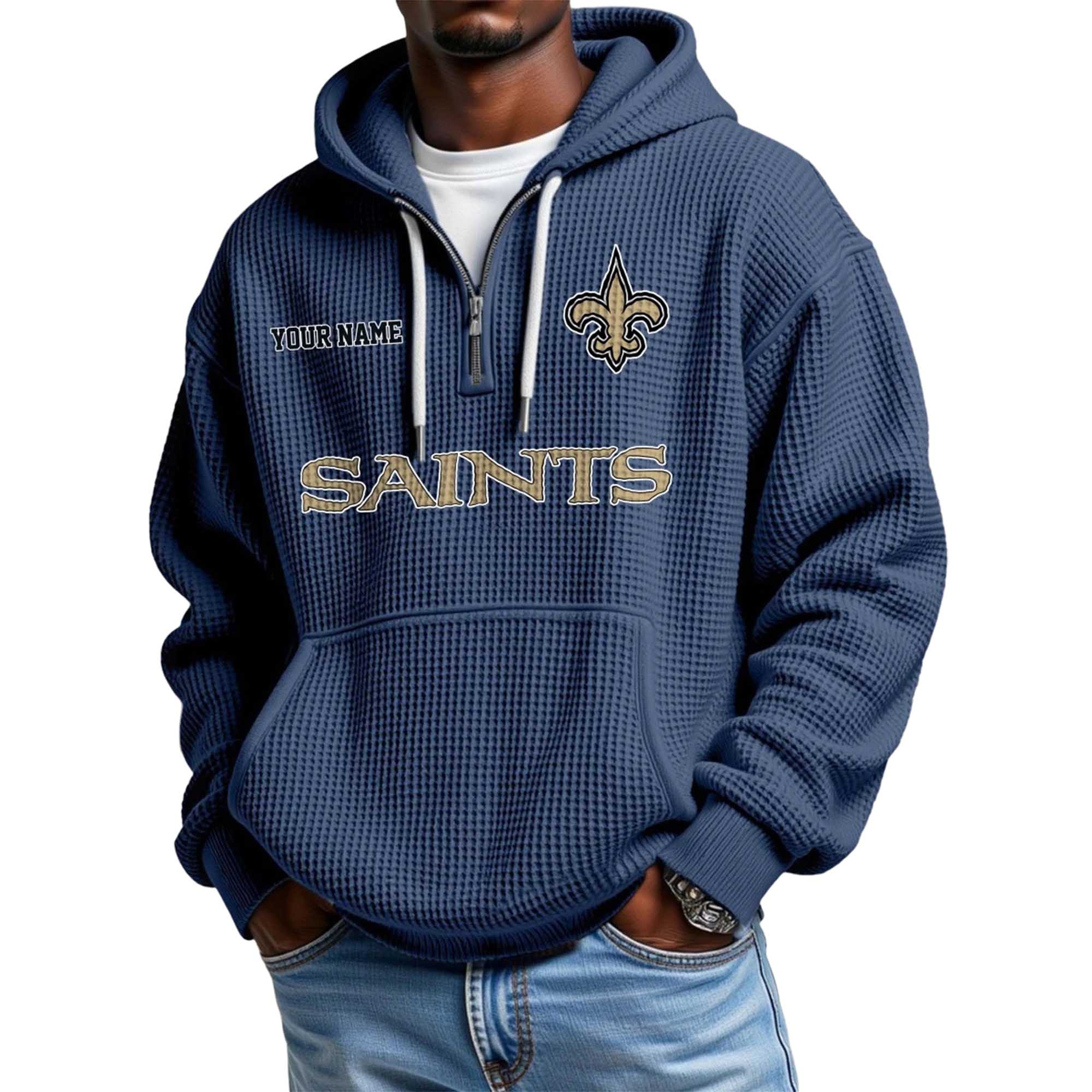 Saints Personalized Quarter Zip Waffle Hoodie 4 Saints Personalized Quarter Zip Waffle Hoodie 4
