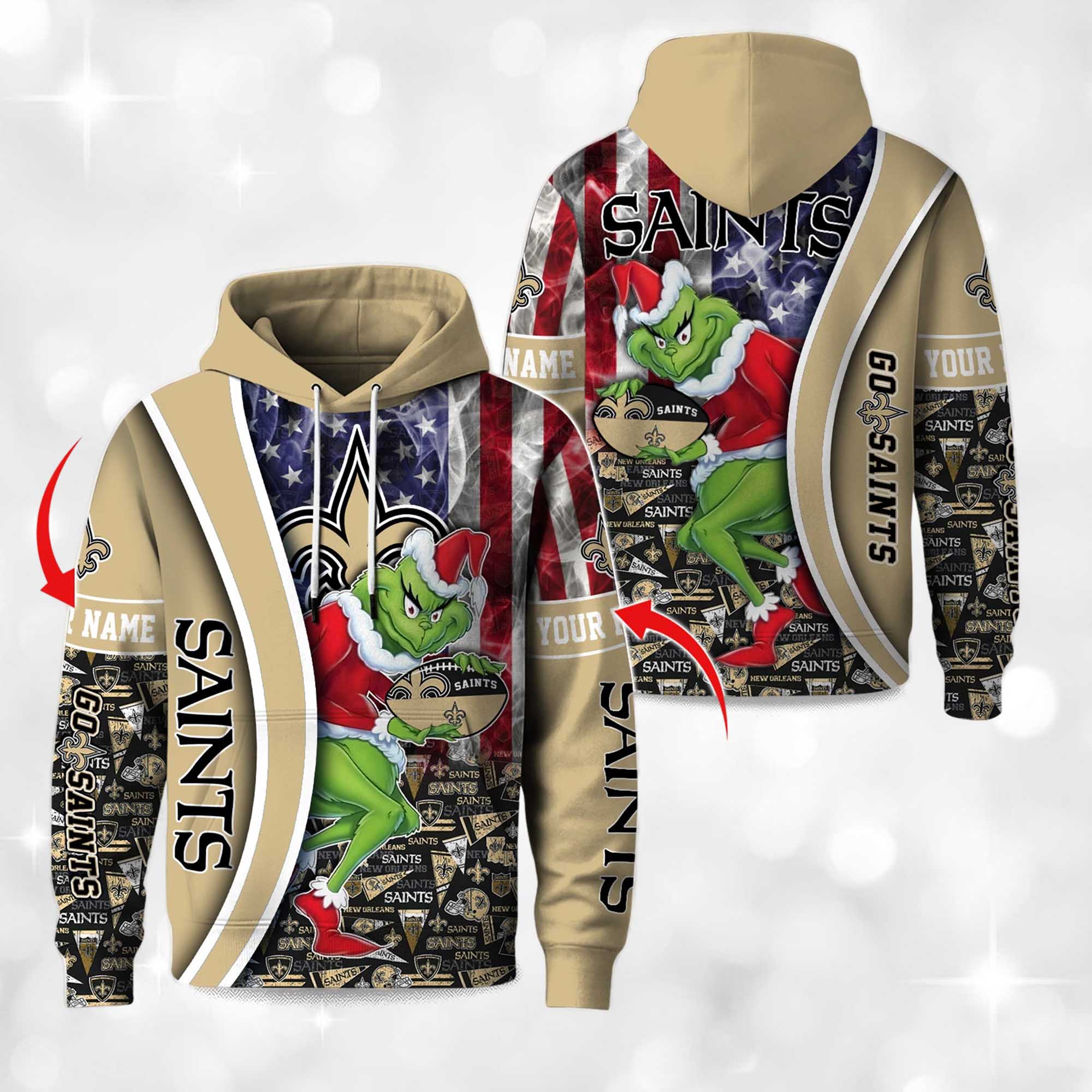 Saints The Grnch Christmas Football Hoodie 2 Saints The Grnch Christmas Football Hoodie 2