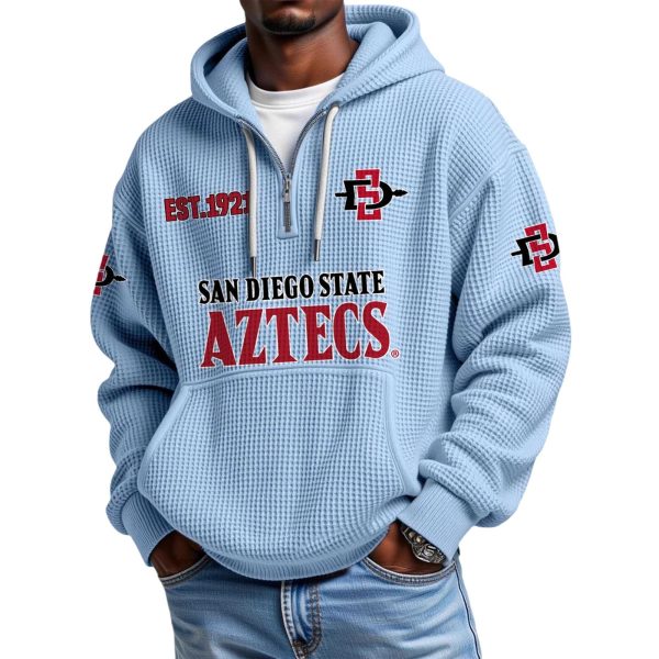 San Diego State Aztecs EST 1921 Quarter Zip Waffle Hoodie