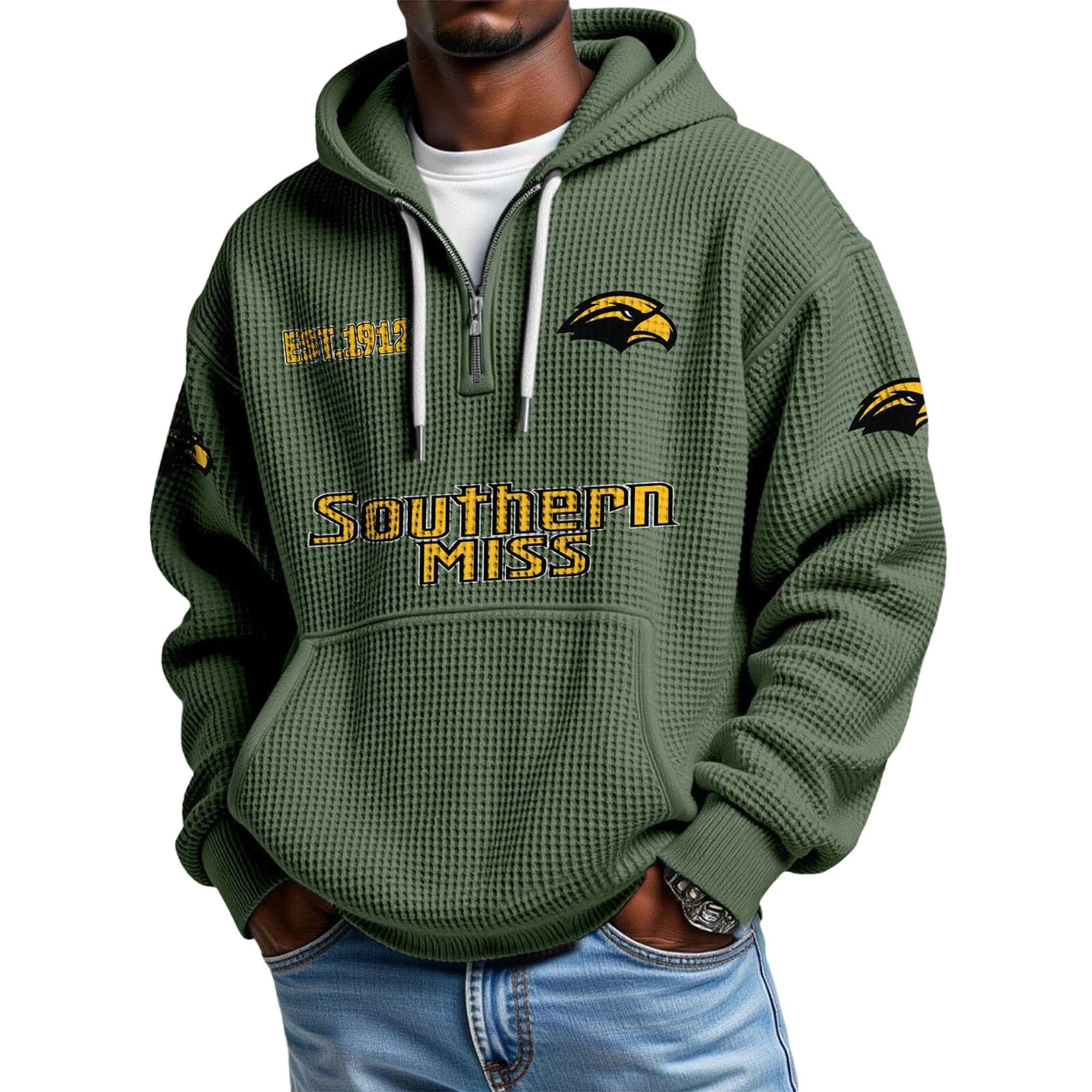 Southern Miss EST 1912 Quarter Zip Waffle Hoodie 4 Southern Miss EST 1912 Quarter Zip Waffle Hoodie 4