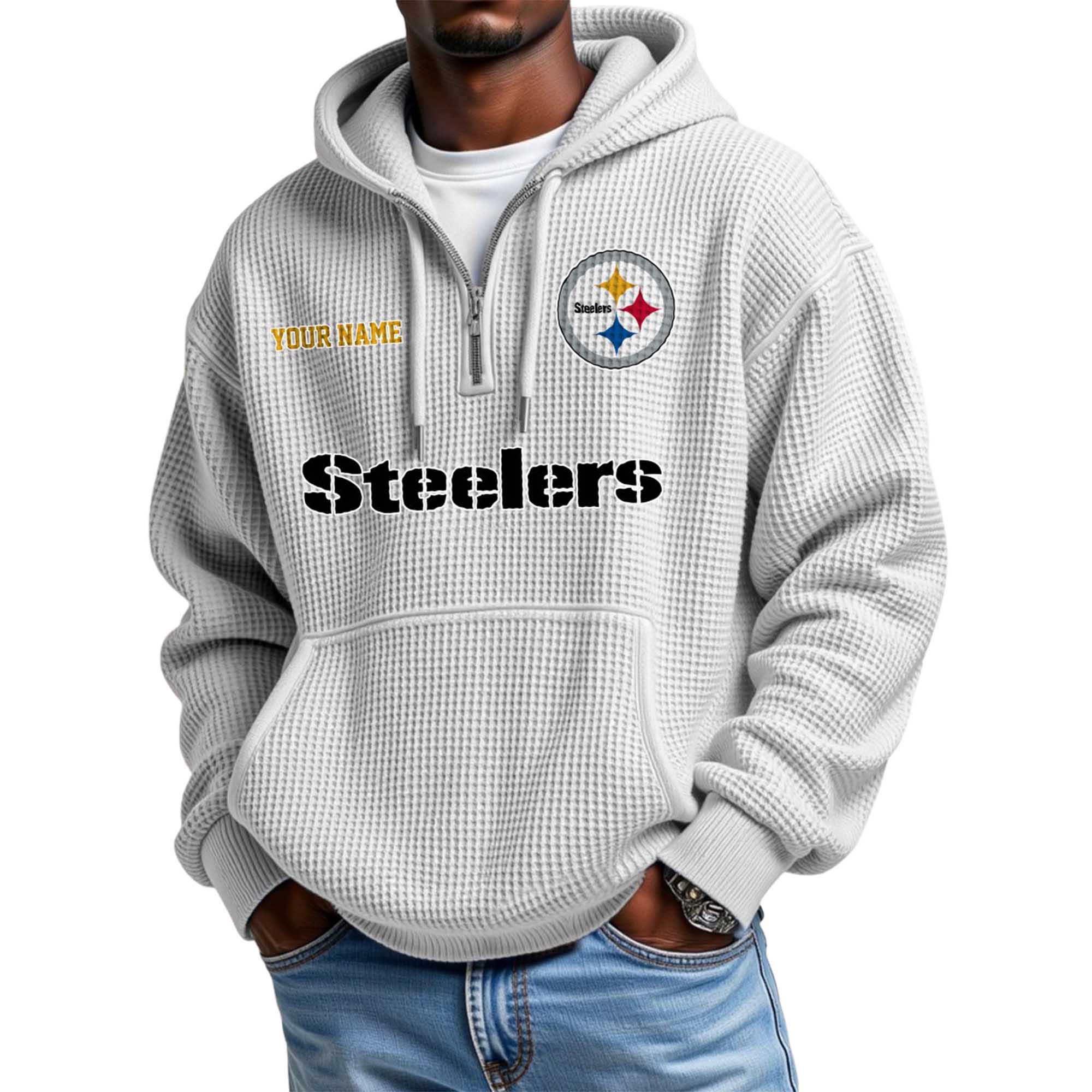 Steelers Personalized Quarter Zip Waffle Hoodie 3 Steelers Personalized Quarter Zip Waffle Hoodie (5)