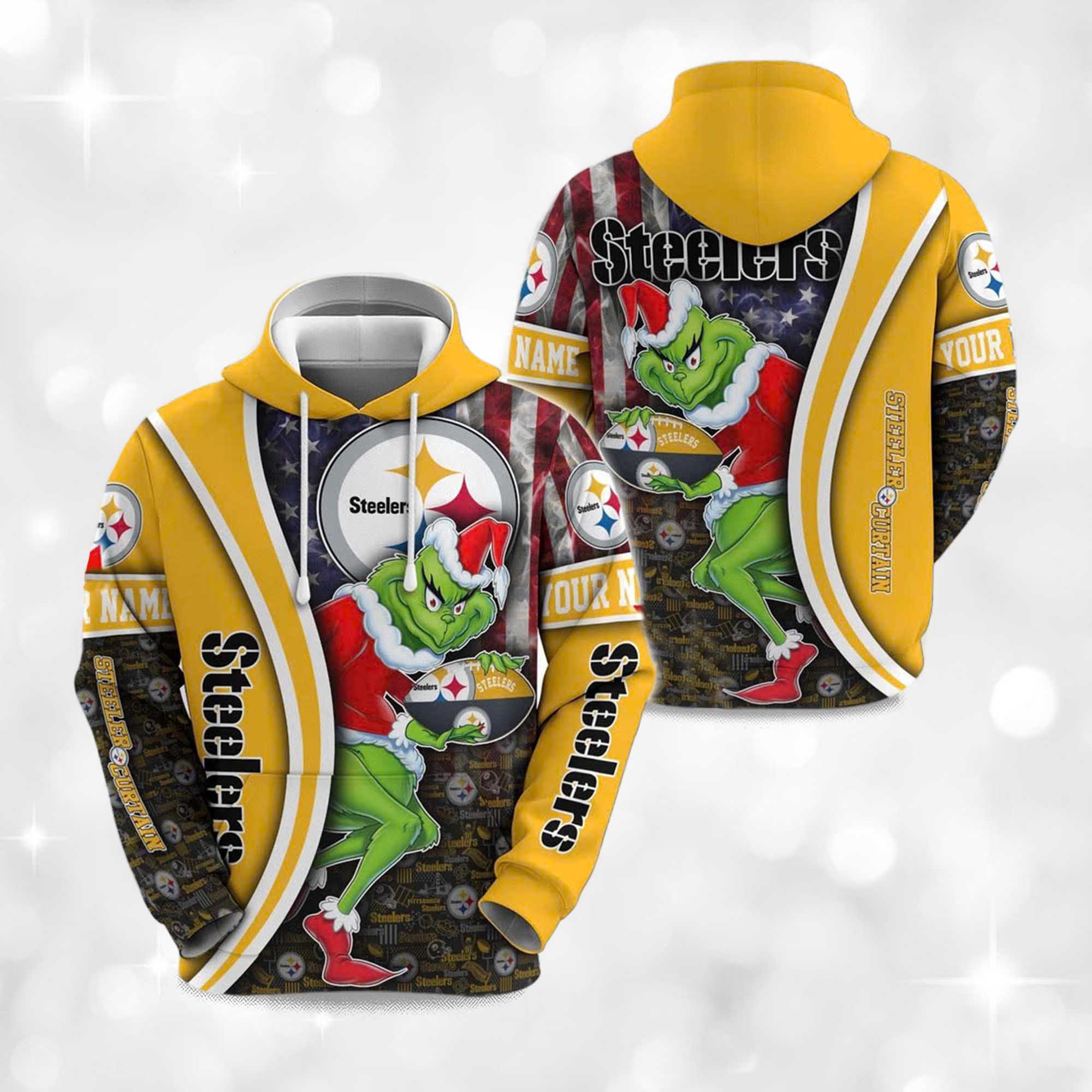 Steelers The Grnch Christmas Football Hoodie 2 Steelers The Grnch Christmas Football Hoodie 2