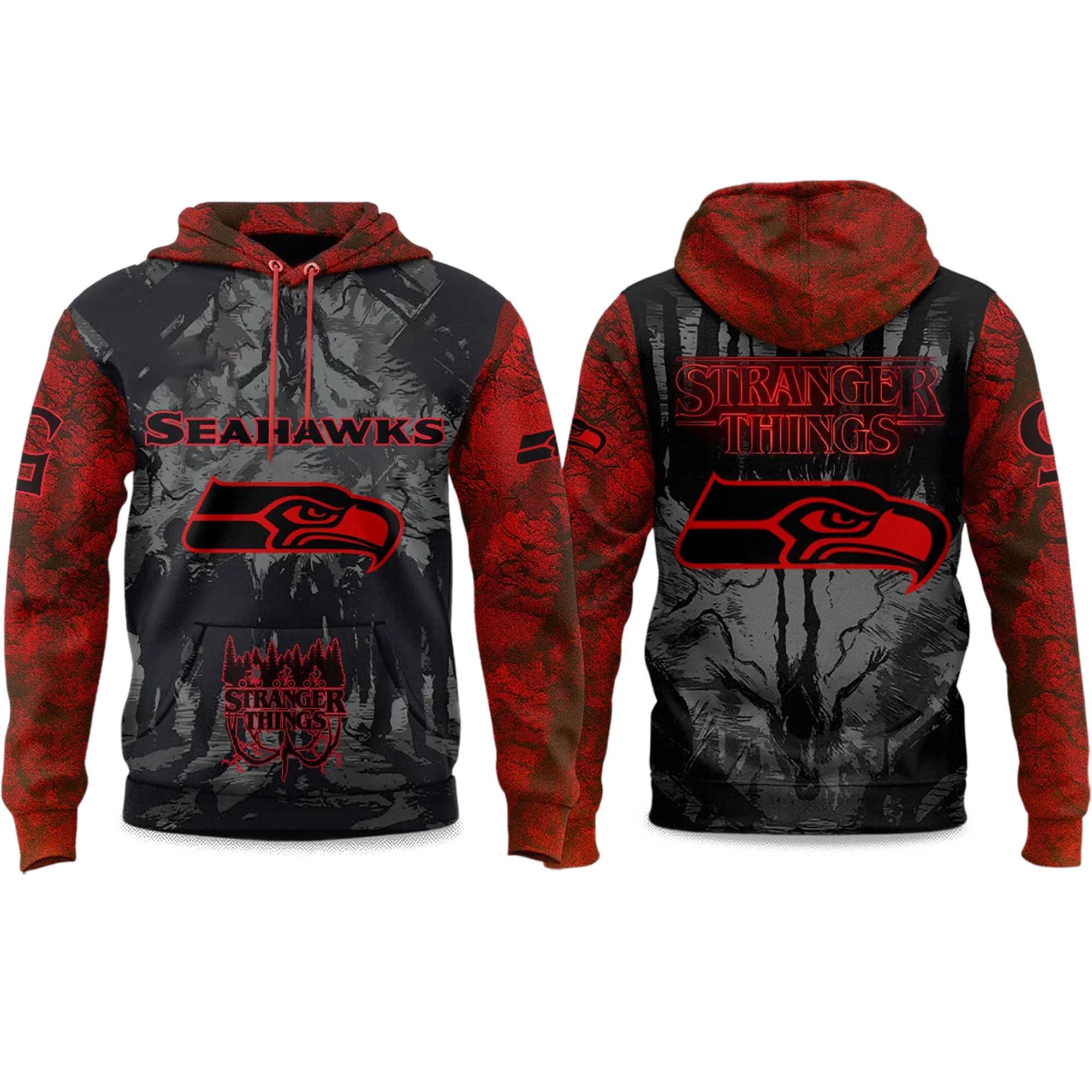 Stranger Things Seahawks Season 5 Hoodie Stranger Things Seahawks Season 5 Hoodie