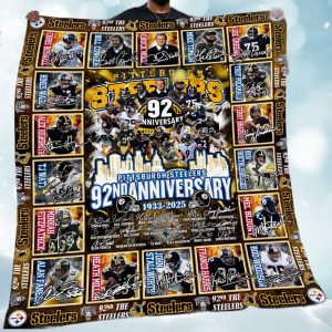Steelers 92ND Anniversary Fleece Blanket 1