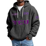TCU EST 1896 Quarter Zip Waffle Hoodie
