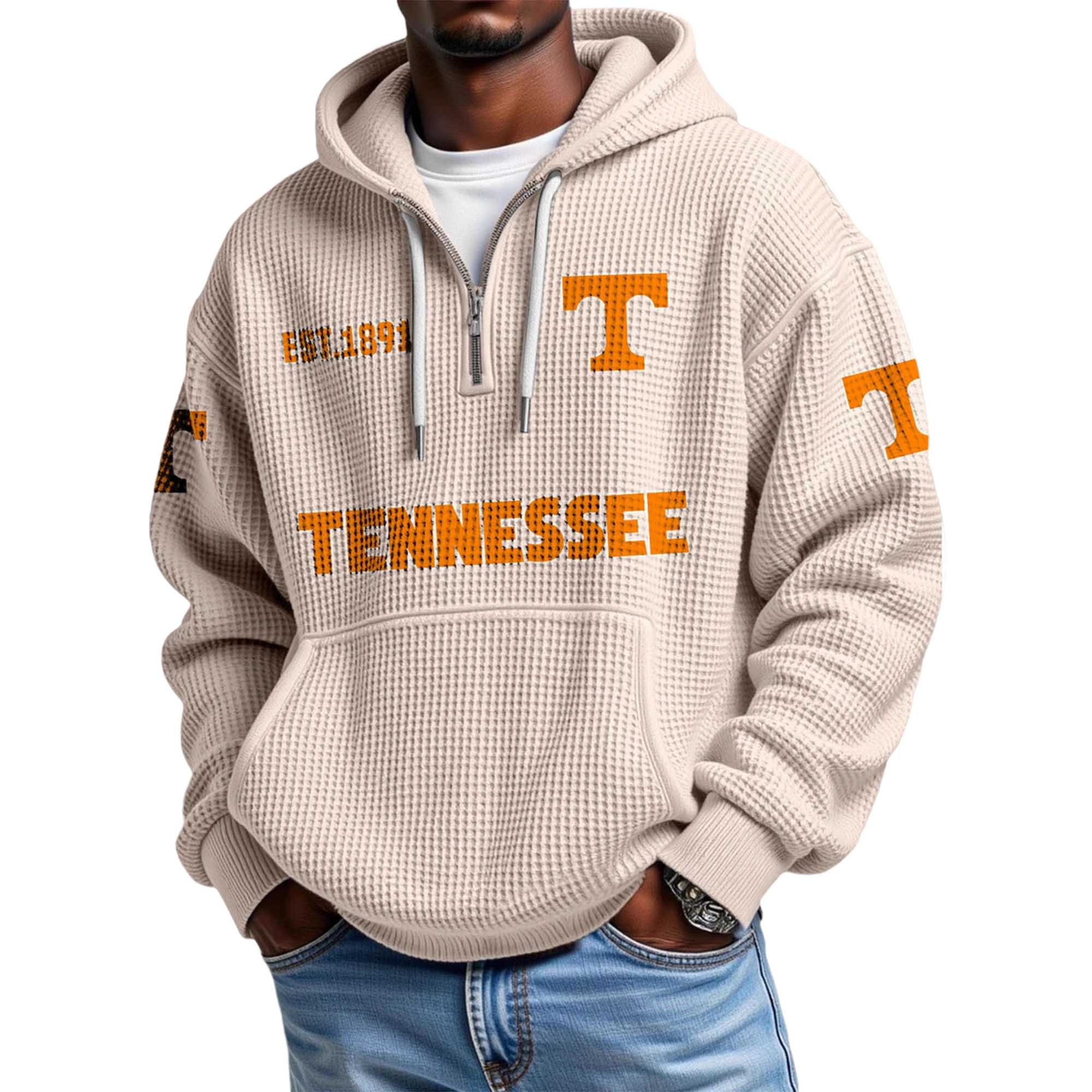 Tennessee EST 1891 Quarter Zip Waffle Hoodie 4 Tennessee EST 1891 Quarter Zip Waffle Hoodie 4