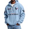 Texans EST 1999 Quarter Zip Waffle Hoodie 3