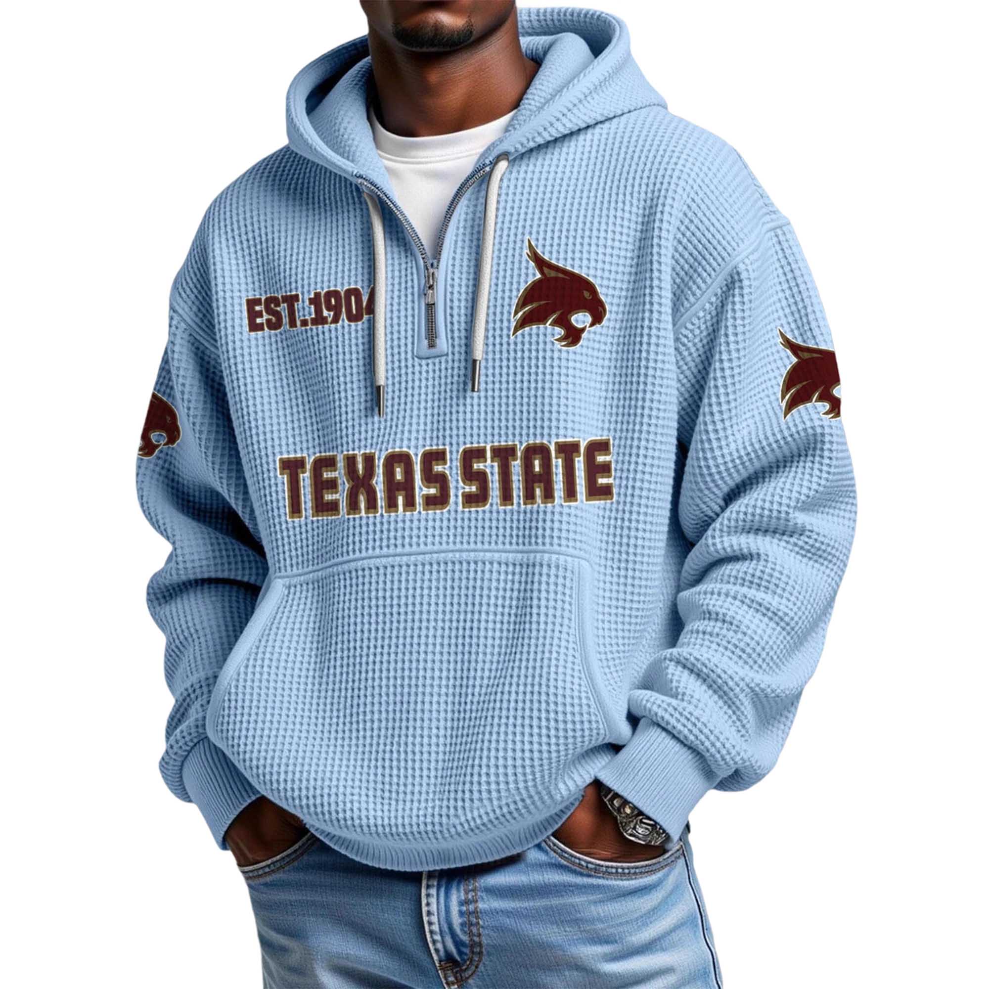 Texas State EST 1904 Quarter Zip Waffle Hoodie 5 Texas State EST 1904 Quarter Zip Waffle Hoodie 5