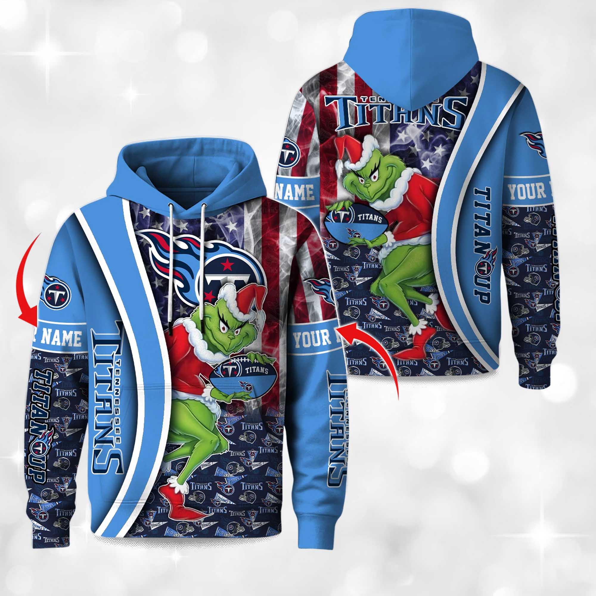 Titans The Grnch Christmas Football Hoodie 2 Titans The Grnch Christmas Football Hoodie 2