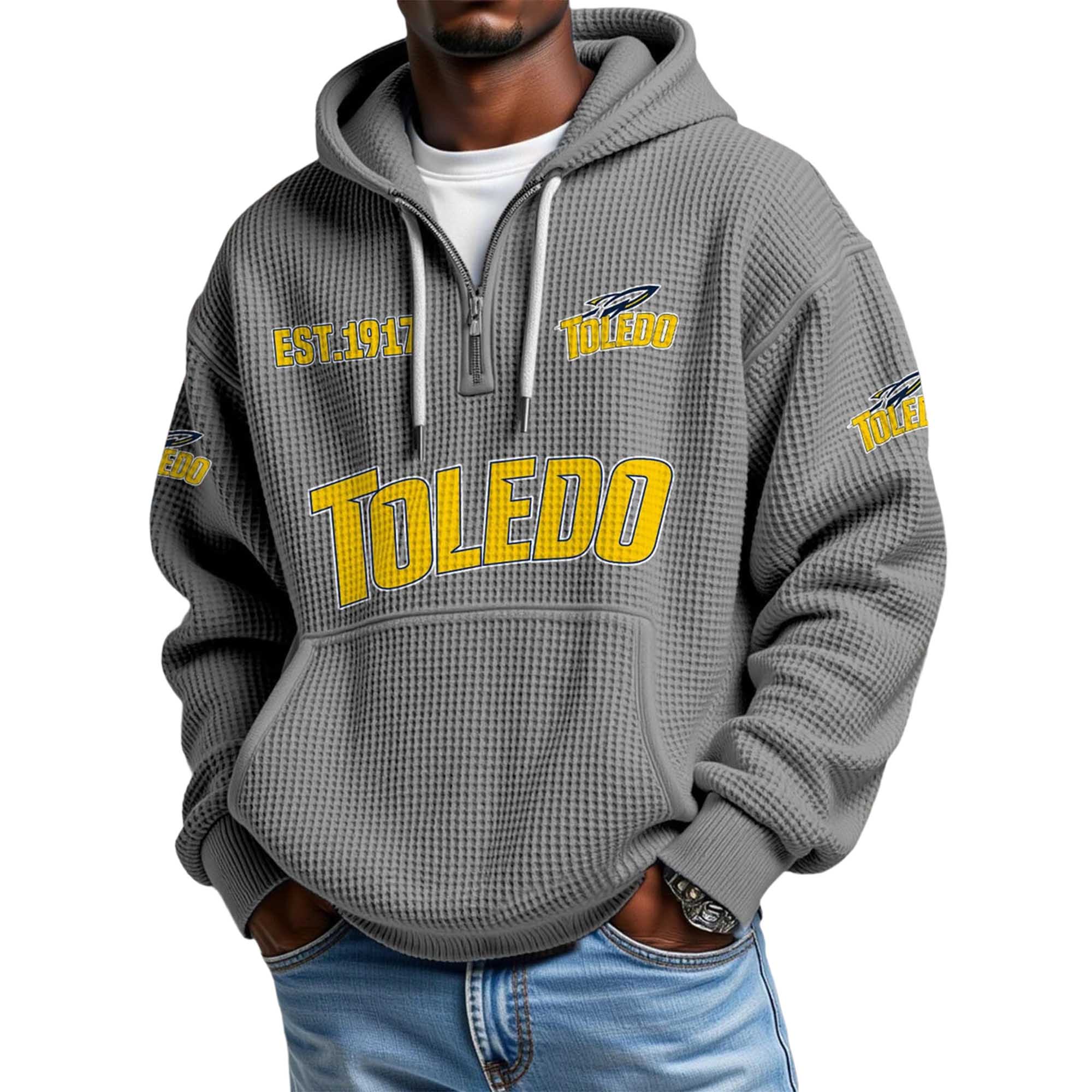 Toledo EST 1917 Quarter Zip Waffle Hoodie 3 Toledo EST 1917 Quarter Zip Waffle Hoodie 3