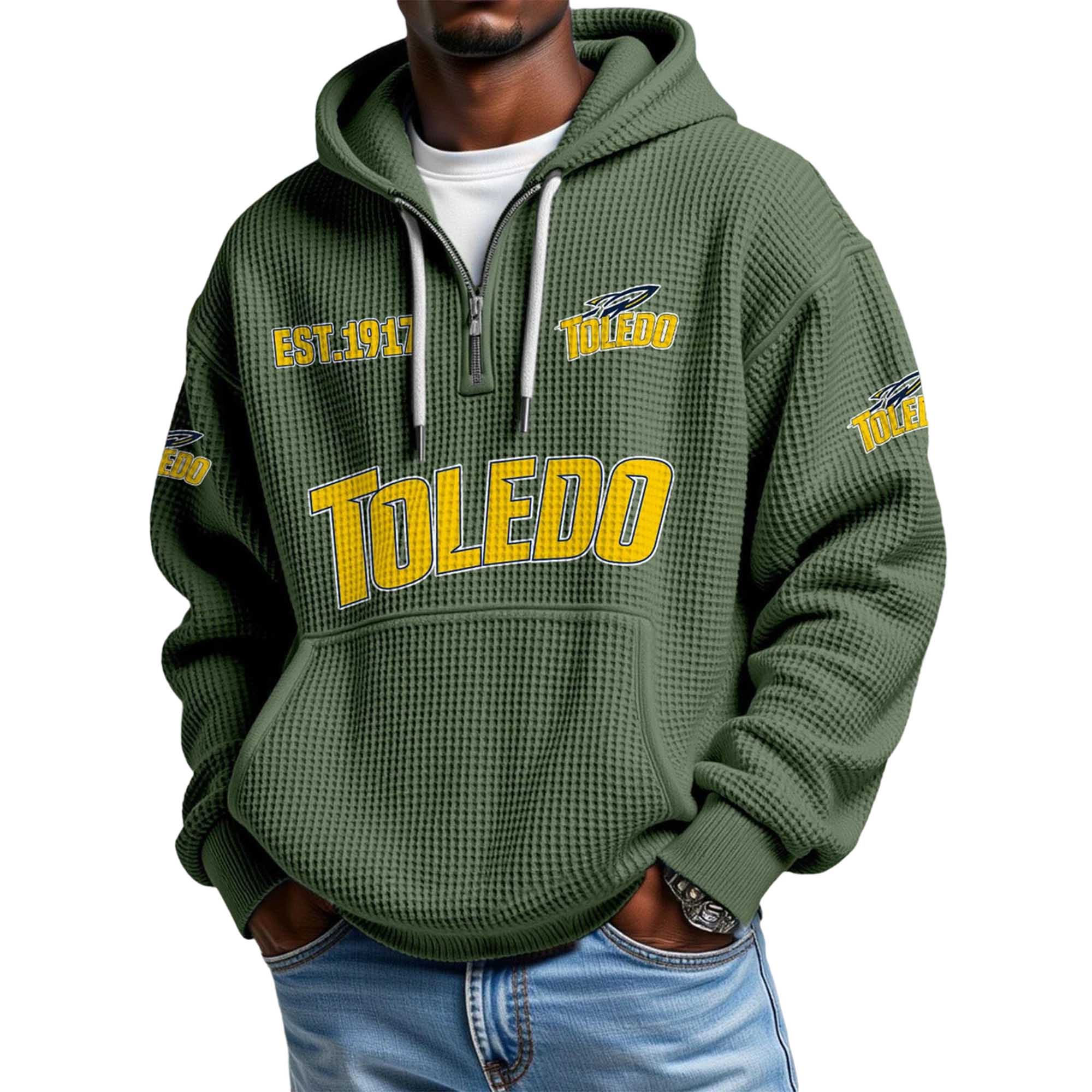 Toledo EST 1917 Quarter Zip Waffle Hoodie 4 Toledo EST 1917 Quarter Zip Waffle Hoodie 4
