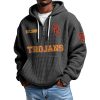 Trojans EST 1886 Quarter Zip Waffle Hoodie 1