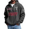 Troy EST 1904 Quarter Zip Waffle Hoodie 1