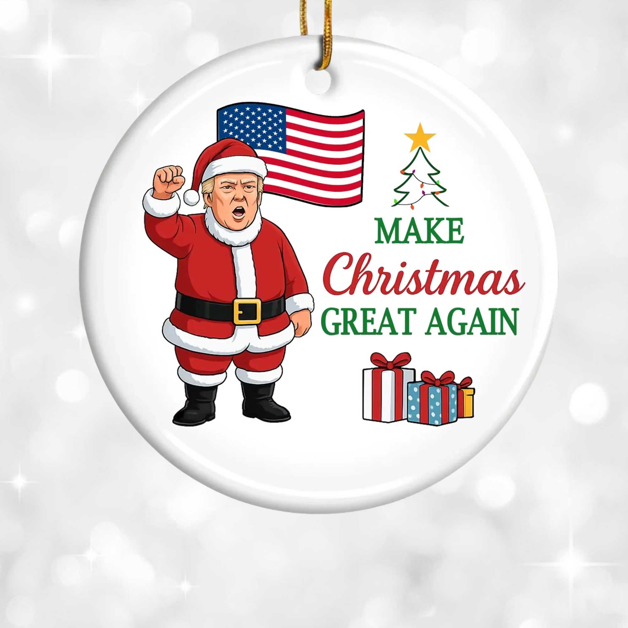 Trump Make Christmas Great Again Ornament 2 Trump Make Christmas Great Agian Ornament (2)