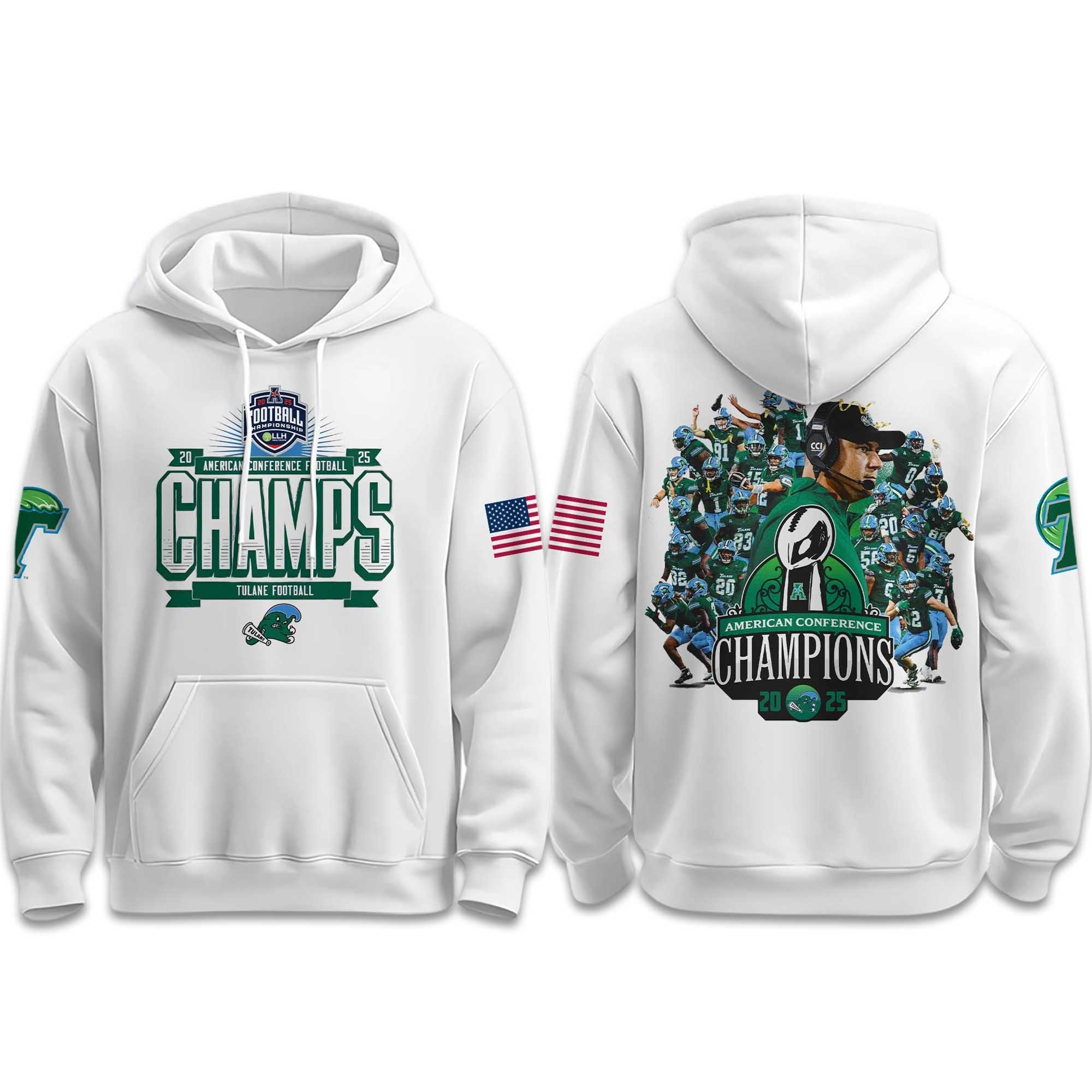 Tulane 2025 American Football Champions All Team Hoodie Tulane 2025 American Football Champions All Team Hoodie