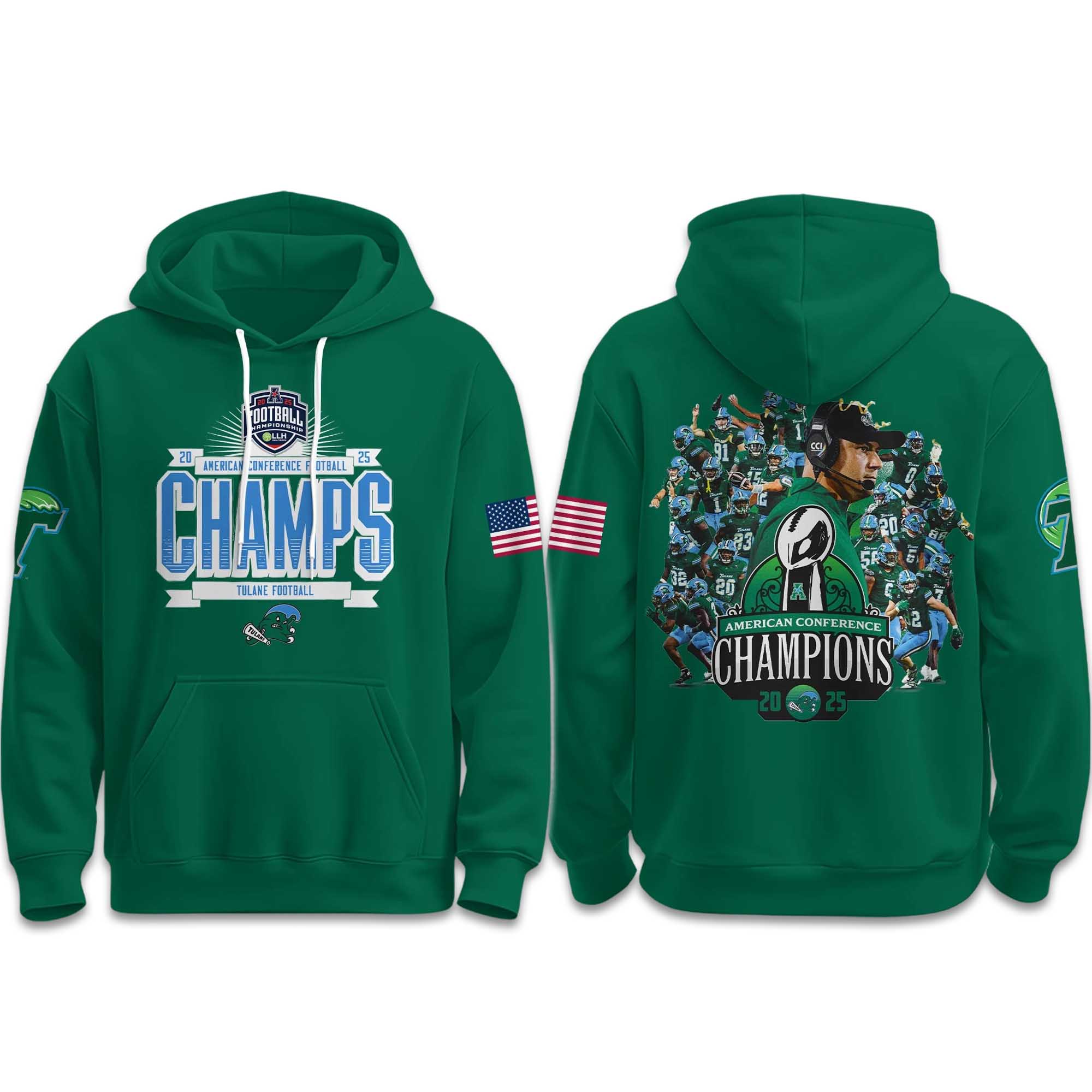 Tulane 2025 American Football Champions All Team Hoodie 2 Tulane 2025 American Football Champions All Team Hoodie (2)