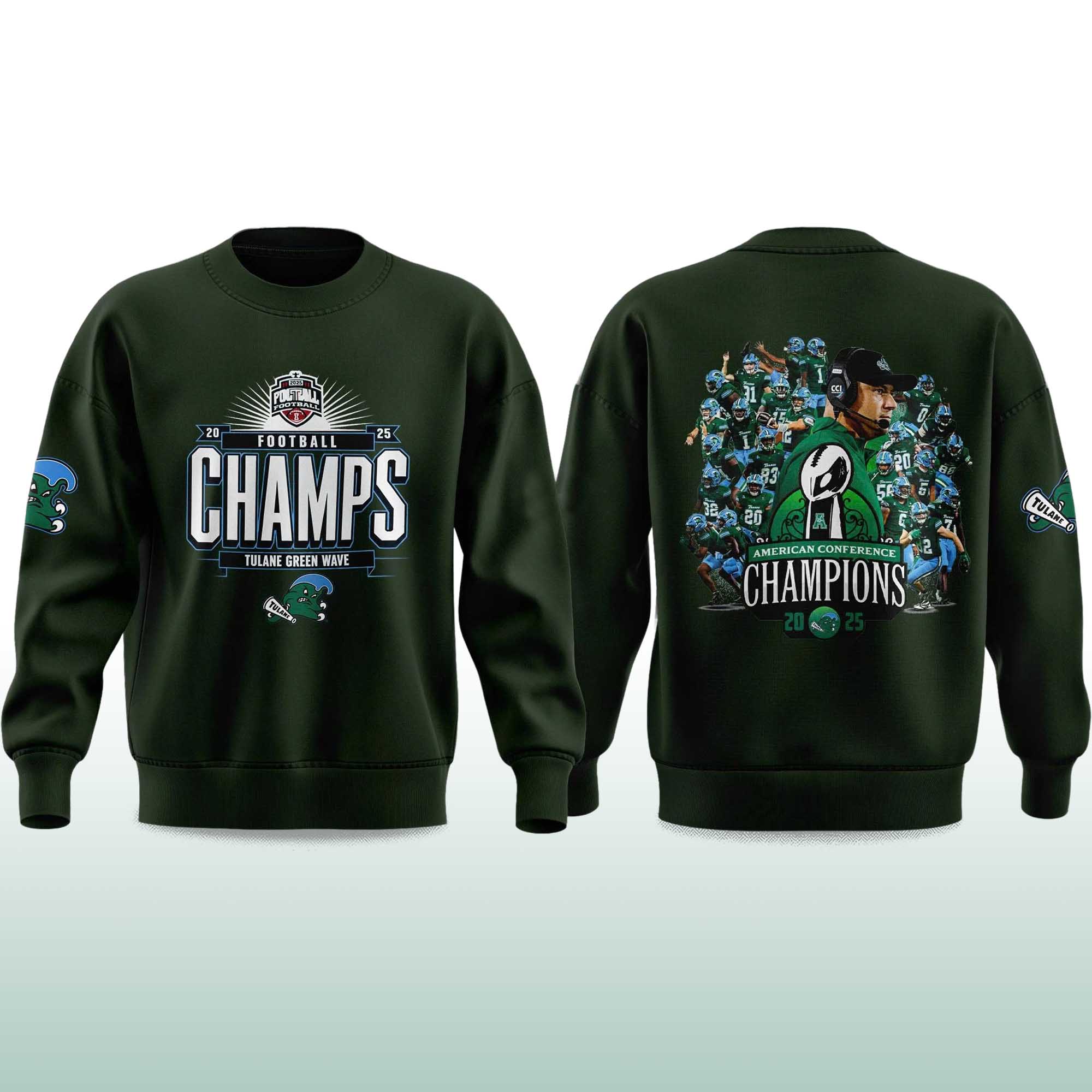 Tulane American Football Champions 2025 Sweatshirt 2 Tulane American Football Champions 2025 Sweatshirt (2)