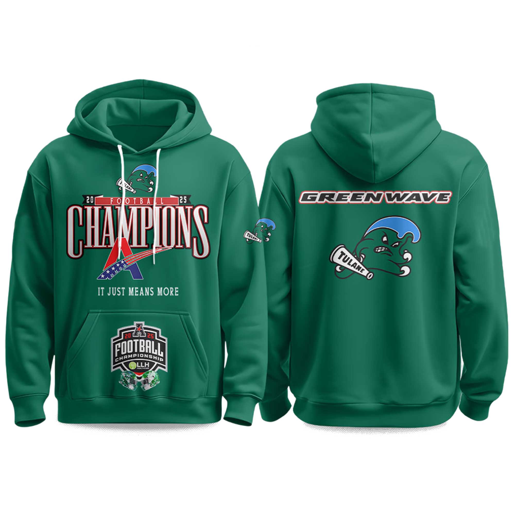 Tulane Green Wave American Football Champions 2025 Hoodie Tulane Green Wave American Football Champions 2025 Hoodie