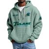 Tulane Green Wave EST 1893 Quarter Zip Waffle Hoodie 7 Tulane Green Wave EST 1893 Quarter Zip Waffle Hoodie 3