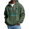 Tulane Green Wave EST 1893 Quarter Zip Waffle Hoodie 8 Tulane Green Wave EST 1893 Quarter Zip Waffle Hoodie 4