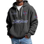 Tulsa EST 1895 Quarter Zip Waffle Hoodie