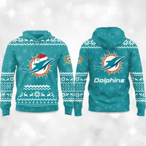 2025 Dolphins Reindeer football Christmas Hoodie 1