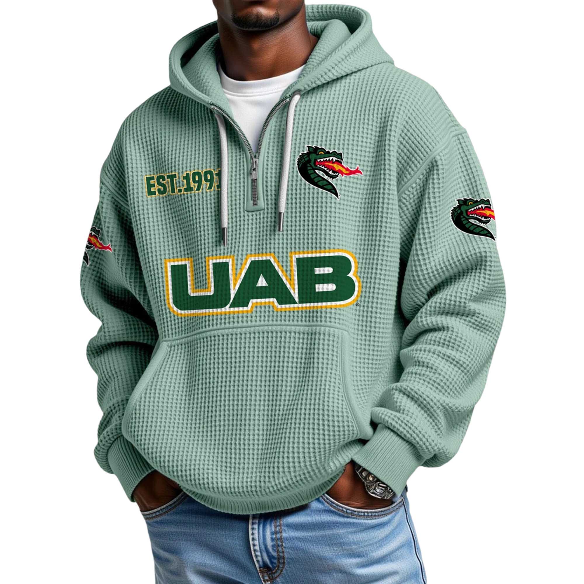 UAB EST 1991 Quarter Zip Waffle Hoodie 4 UAB EST 1991 Quarter Zip Waffle Hoodie 4