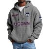 UConn EST 1890 Quarter Zip Waffle Hoodie 3