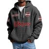 UMass EST 1879 Quarter Zip Waffle Hoodie 1