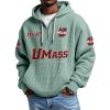 UMass EST 1879 Quarter Zip Waffle Hoodie 6 UMass EST 1879 Quarter Zip Waffle Hoodie 2
