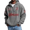 UMass EST 1879 Quarter Zip Waffle Hoodie 7 UMass EST 1879 Quarter Zip Waffle Hoodie 3