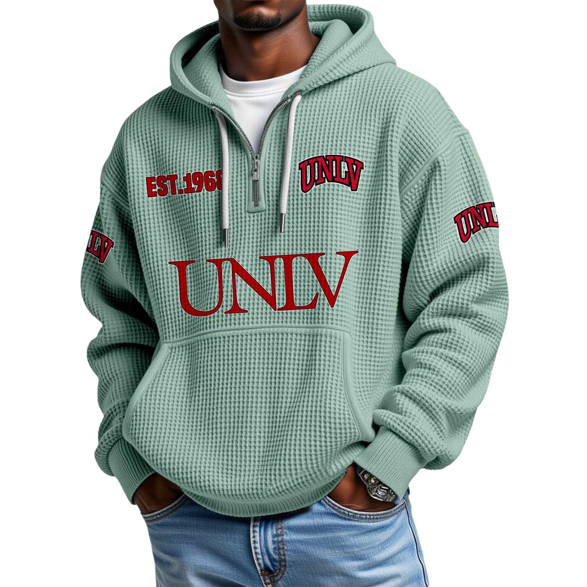 UNLV EST 1968 Quarter Zip Waffle Hoodie 2 UNLV EST 1968 Quarter Zip Waffle Hoodie 2