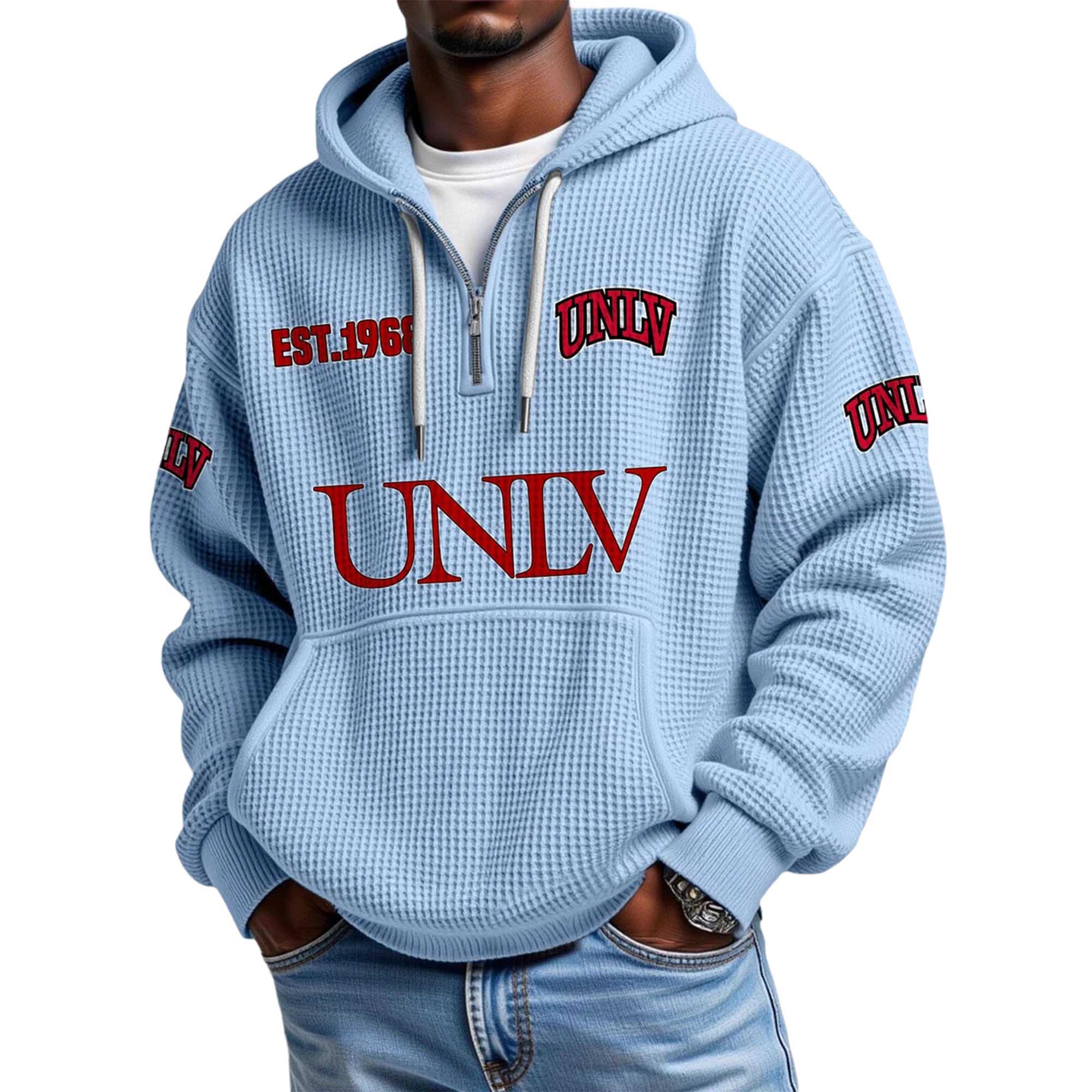 UNLV EST 1968 Quarter Zip Waffle Hoodie 5 UNLV EST 1968 Quarter Zip Waffle Hoodie 5