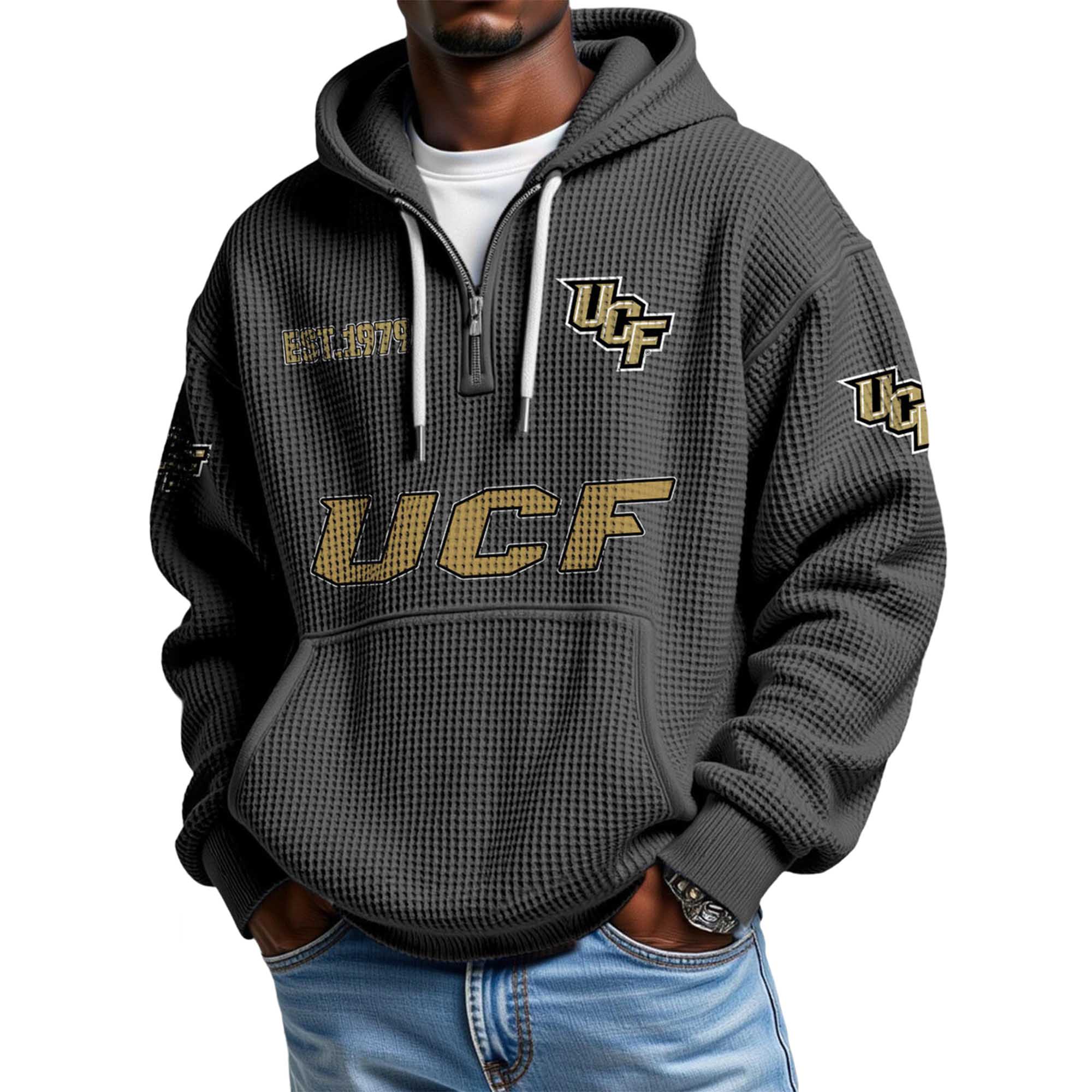 Ucf EST 1979 Quarter Zip Waffle Hoodie Ucf EST 1979 Quarter Zip Waffle Hoodie