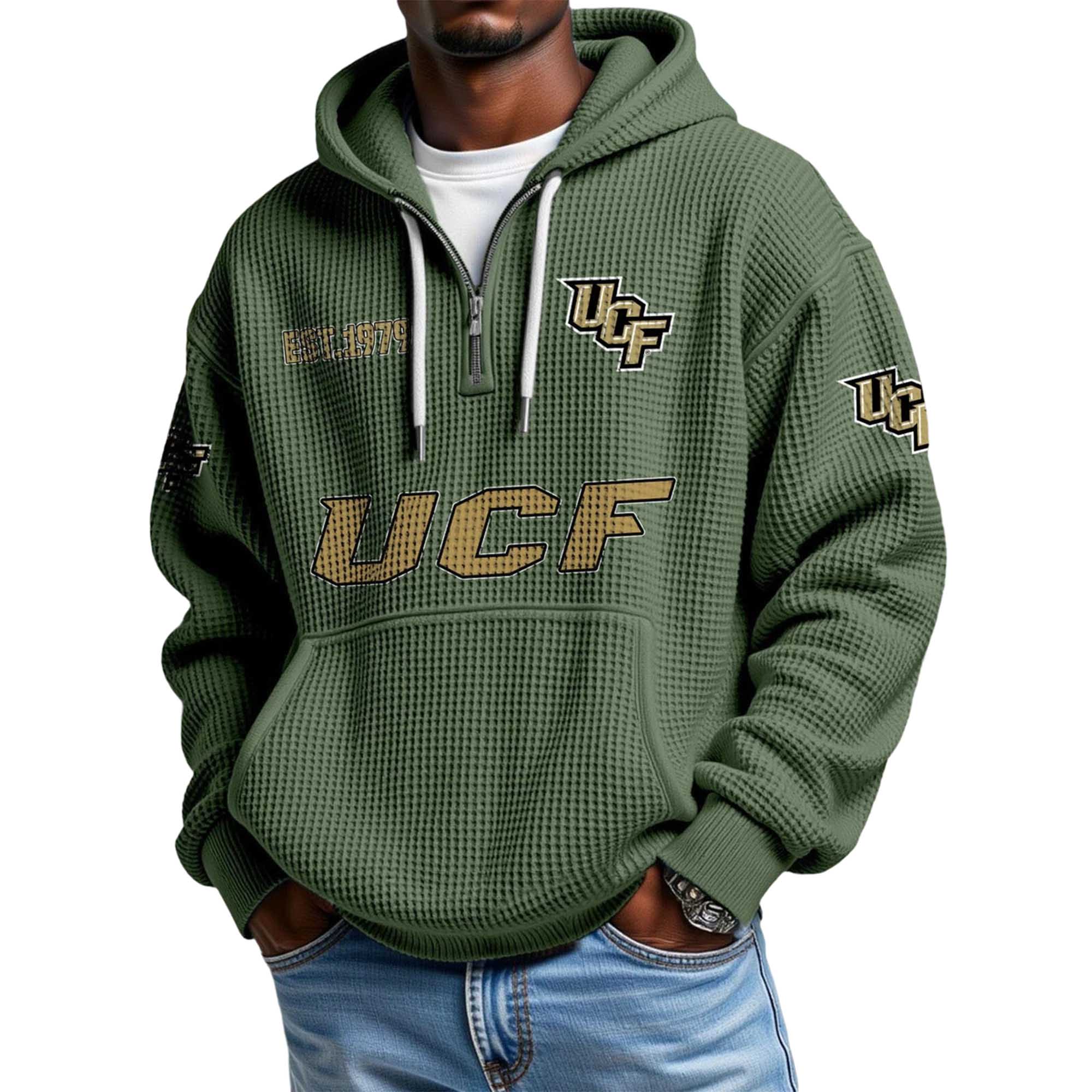 Ucf EST 1979 Quarter Zip Waffle Hoodie 3 Ucf EST 1979 Quarter Zip Waffle Hoodie 3