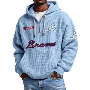 Braves EST 1871 Quarter Zip Waffle Hoodie 1