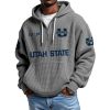 Utah State EST 1892 Quarter Zip Waffle Hoodie 8 Utah State EST 1892 Quarter Zip Waffle Hoodie 4