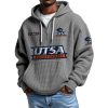 Utsa Roadrunners EST 2011 Quarter Zip Waffle Hoodie 4