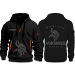 Vikings Back In Black 2025 Quarter Zip Hoodie